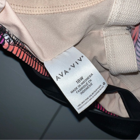 ava & viv pink & red swimsuit cover up top size 18W - Picture 9 of 9